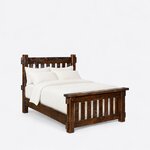 Amish Rustic Rough Sawn Maple Wood Dutton Bed with 59" High Headboard