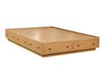 Handcrafted Amos Hardwood Platform Bed with Drawers