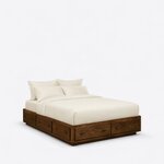 Amish Handcrafted Amos Hardwood Platform Bed with Drawers
