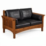 Amish Made Falkland Mission Loveseat Sofa with Wood Frame