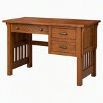 Amish Churchill Mission Solid Wood Desk with Slatted Sides and Storage Drawers