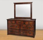 Ruff Sawn Cheyenne Rustic 7-Drawer Dresser with Optional Mirror