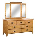 Newcastle Mission 7-Drawer Dresser with Optional Mirror