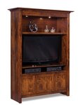 Amish Vivid Solid Wood Media Console with Hutch