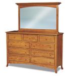 Amish Carlisle 72" Nine Drawer Dresser with Optional Mirror