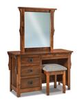 Stick Mission Four Drawer Vanity Dresser with Optional Mirror and Optional Bench