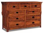 Stick Mission Nine Drawer Dresser with Optional Mirror