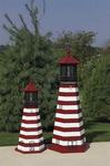 Amish-Made West Quoddy Wooden Garden Lighthouse