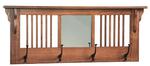 Mission Wall Hanger with Hooks & Beveled Mirror