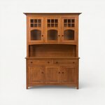 Amish Custom Hardwood Mission Buffet and Hutch Cabinet