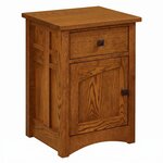 Amish Torrent Custom Mission Nightstand Cabinet shown in Quarter Sawn White Oak with Light Asbury Stain