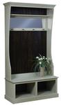 Pine Norwalk Hall Seat with Mirror