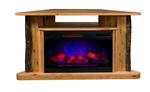 Classic Corner TV Stand LED Electric Fireplace with Remote - Hickory