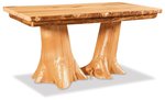 Amish Handcrafted Rustic Double Stump Dining Table