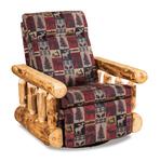 Amish Handcrafted Rustic Log Swivel Gliding Recliner Chair