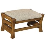 Amish Made Leavenworth Upholstered Footstool with Wood Frame shown with Normal Fabric