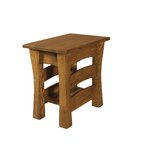Amish Made Leavenworth End Table - Choose Size with Horizontal Side Slats and Bottom Shelf