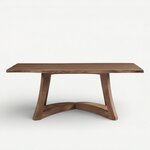 Amish Alton Contemporary Solid Top Dining Table with Optional Live Edge Top