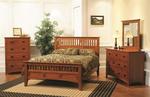 Quick Ship Siesta Mission Bedroom Three Piece Set in Oak Wood