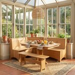 Amish Poteau Breakfast Nook Dining Set