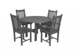 Eco Poly Outdoor Furniture Classic 46" Round Table with 4 Side Chairs