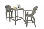 Eco Poly Outdoor Furniture Classic 42" High Dining Table with 2 Chairs