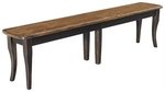 Amish Handcrafted Plano Saber Style Leg Backless Dining Bench
