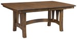 Amish Built Riverside Solid Wood Curved Trestle Dining Table