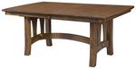 Amish Riverside Solid Wood Curved Trestle Dining Table