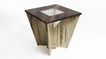 Solitaire Glass Top End Table