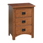 Amish Siesta Mission 3-Drawer Nightstand shown in Oak with Michaels Cherry Stain