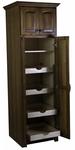 Amish Deluxe Tall Pantry With Four Built-In Pullout Drawer Shelves