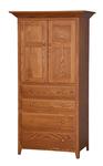 English Shaker Four Drawer Armoire