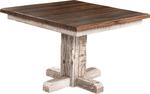 Settler's Single Pedestal Barn Wood Dining Table