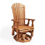 Amish Leisure Lawns Pine Wood Fan Back Swivel Glider Chair