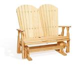 Amish Leisure Lawns Pine Fan Back Glider Bench