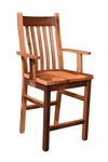 Mission Style Reclaimed Barnwood Bar Chair