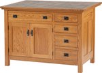 Brookline Mission Kitchen Island with Two Doors and Five Drawers