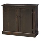 Pine Low Bookcase with Doors
