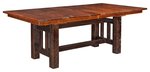 Amish Rough-Cut Maple Wood Trestle Dining Table