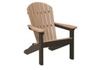 Berlin Gardens Comfo-Back Poly Wood Adirondack Chair in weatherwood and brown