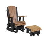 LuxCraft 2’ Poly Adirondack Glider Chair with Glider Ottoman