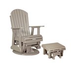 LuxCraft 2' Swivel Adirondack Poly Glider Chair with Ottoman