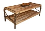 Hickory Solid Wood Coffee Table with Shelf