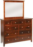 Amish Mt. Osos 9-Drawer Dresser with Optional Mirror