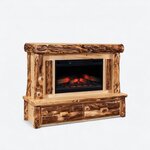 Amish Rustic Log Electric Fireplace Mantel
