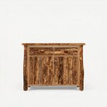 Rustic Log Counter Height Kitchen Island