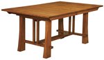 Amish Clark Mission Trestle Extension Dining Table - Quick Ship