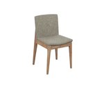 Amish Tampa Brown Maple Side Dining Chair In An Almond Finish With C-45 Lily Upholstery