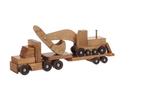 Wooden Toy Low Boy Truck with Excavator